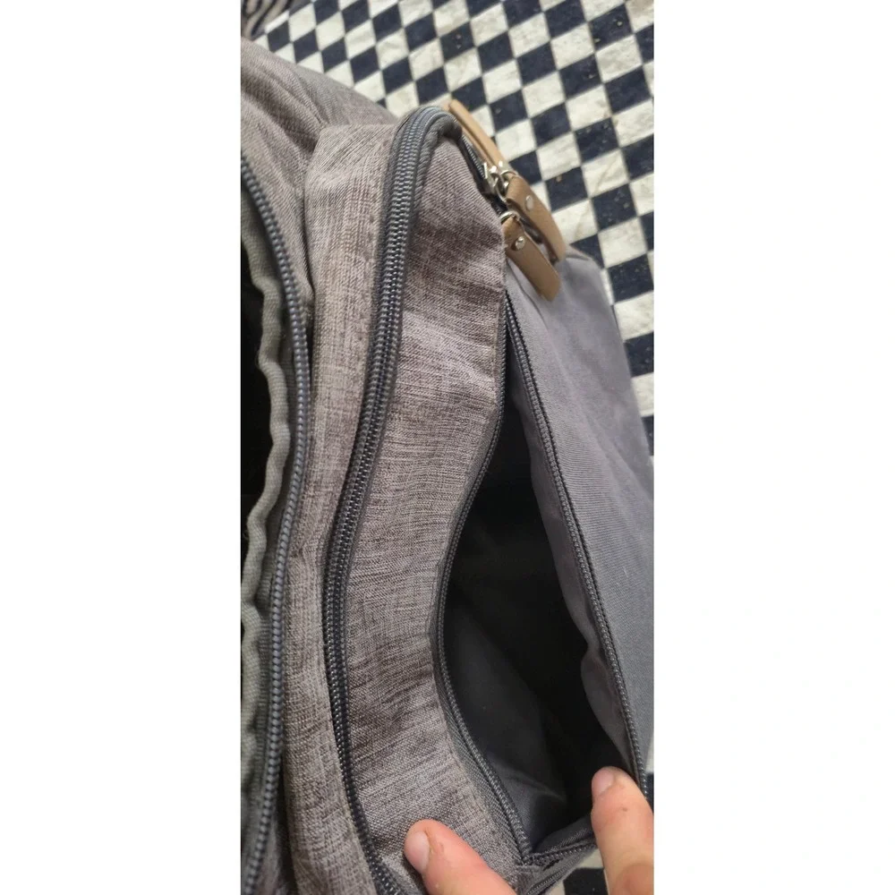 Eddie Bauer First Adventure Diaper Bag Backpack Heather Grey Tan EB21013-001